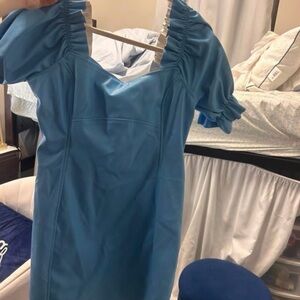 Blue Puff Sleeve Dress